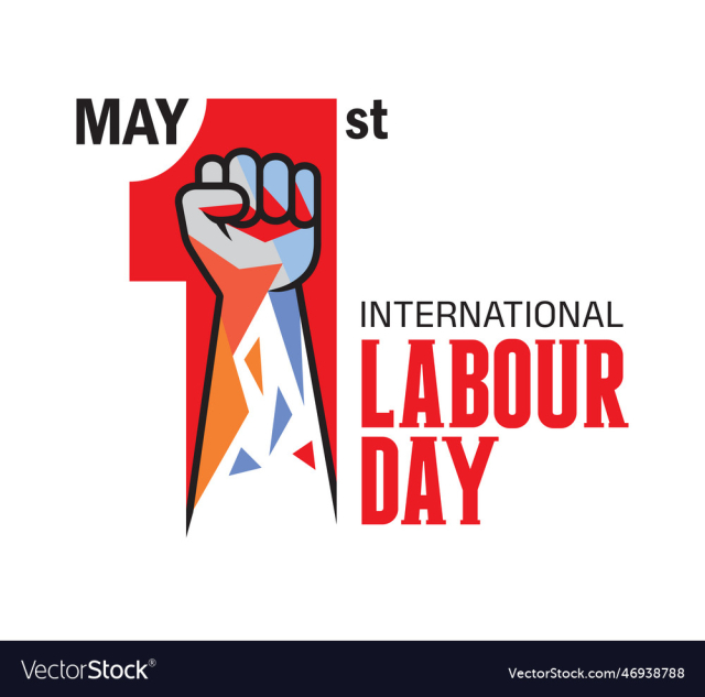 international labour day design poster with fist