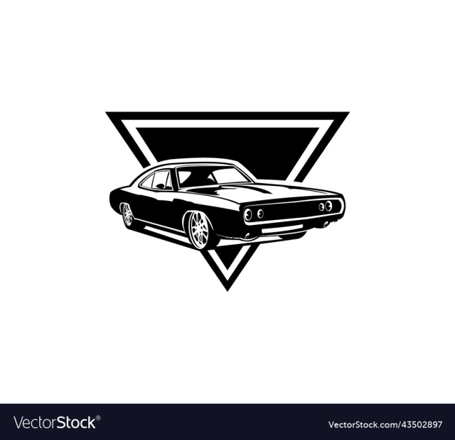 isolated american muscle car
