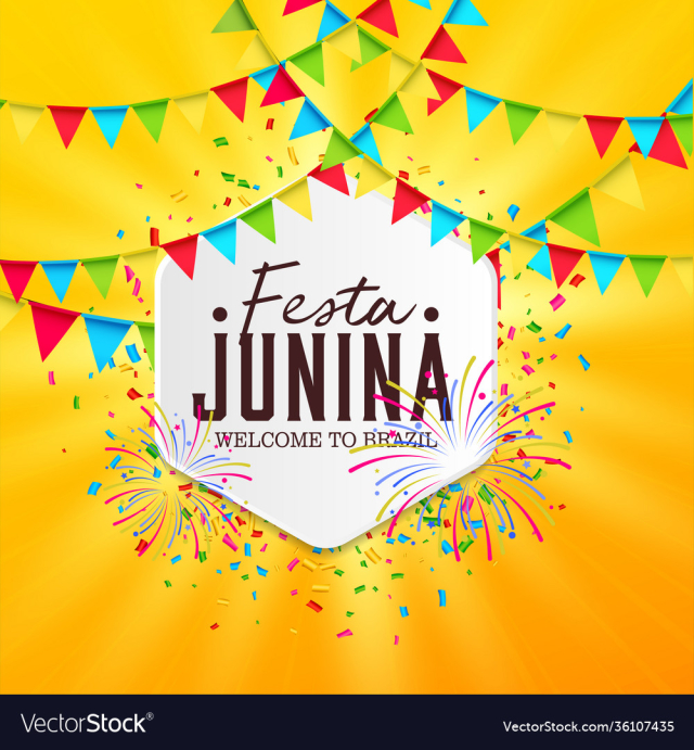 june party festa junina with party flags