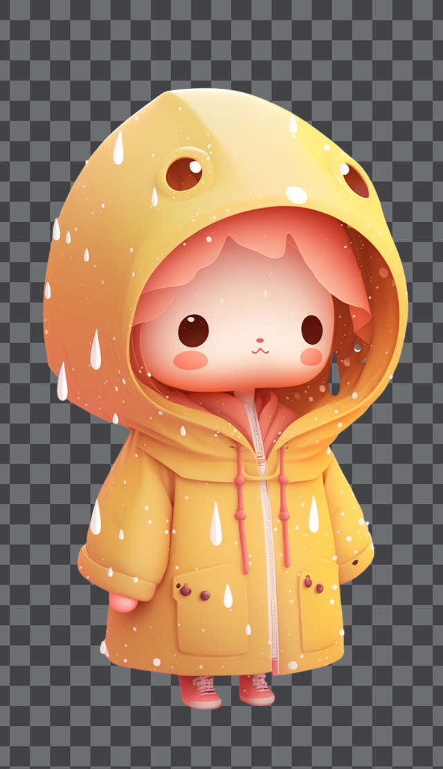 Kawaii cartoon raincoat PNG transparent