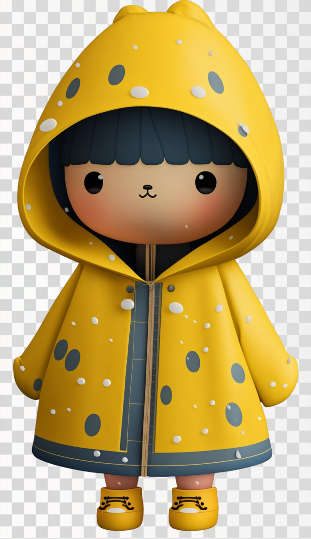 Kawaii cartoon raincoat PNG transparent