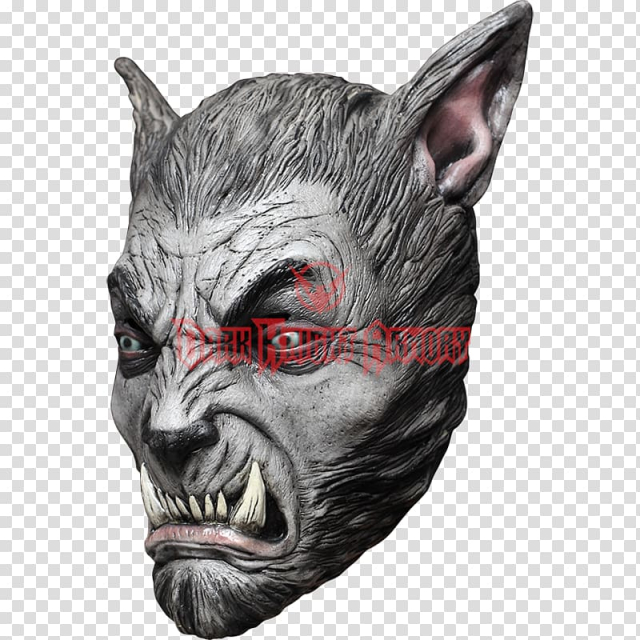 Latex mask Gray wolf Costume Werewolf, mask transparent background PNG clipart