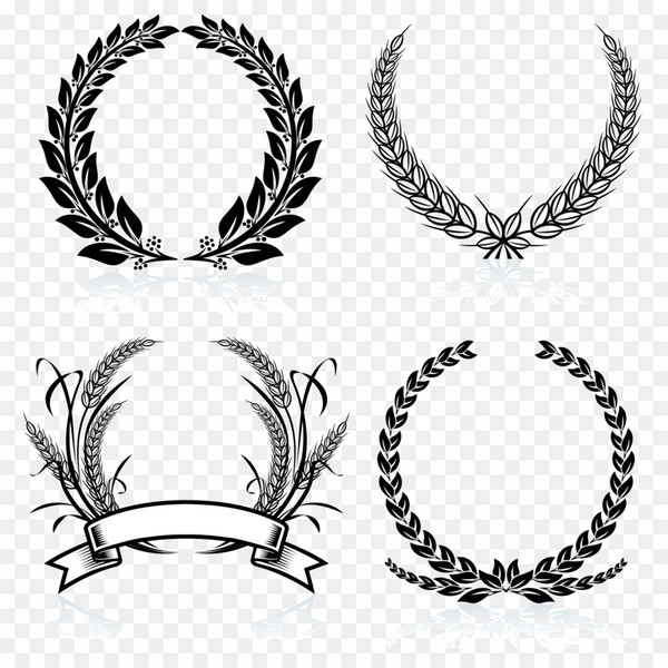 Laurel wreath Bay Laurel Stock photography Clip art - Black and white wheat Border
