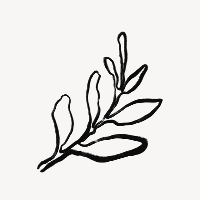 Leaf line art, Chinese brush | Free Photo - rawpixel