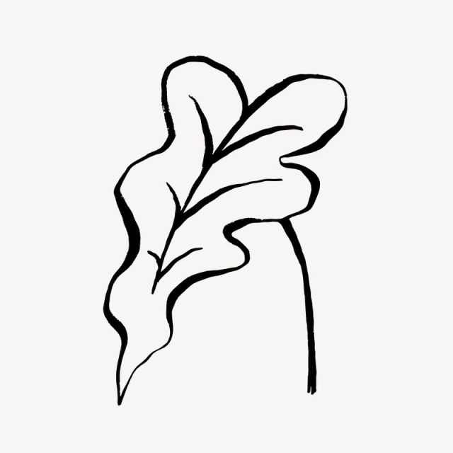 Leaf line art, Chinese brush | Free Photo - rawpixel