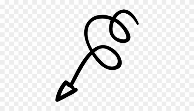 Left Down Arrow - Swirly Arrow Clip Art