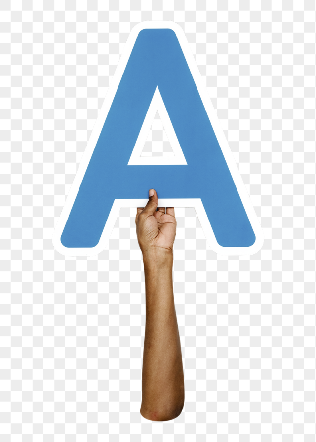 Letter A png hand holding | Free PNG - rawpixel