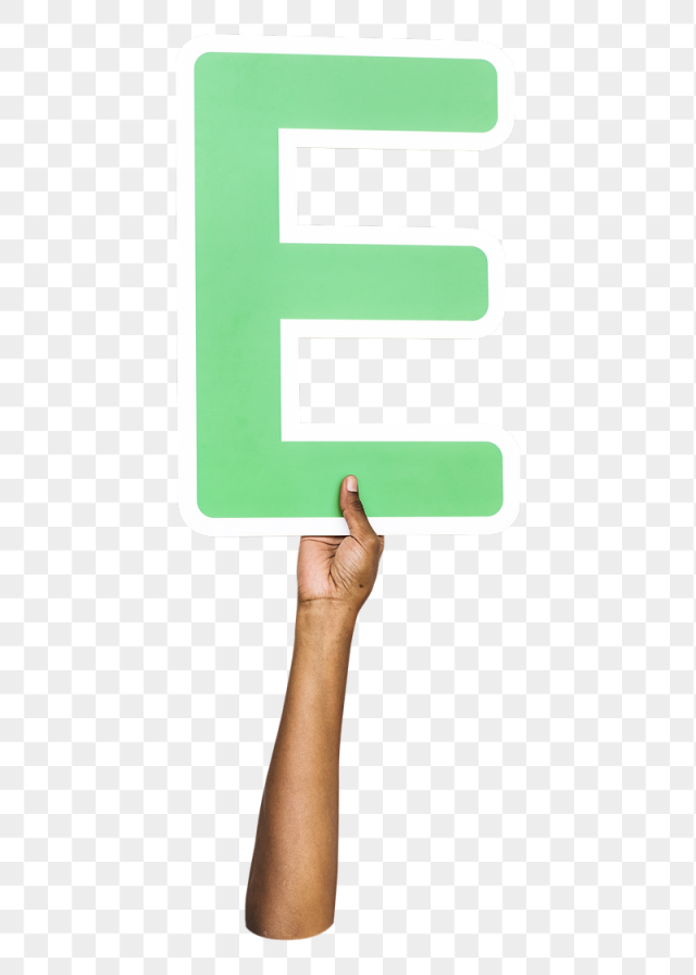 Letter E png hand holding | Free PNG - rawpixel