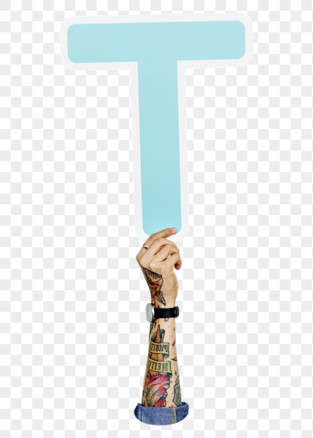 Letter T png hand holding | Free PNG - rawpixel