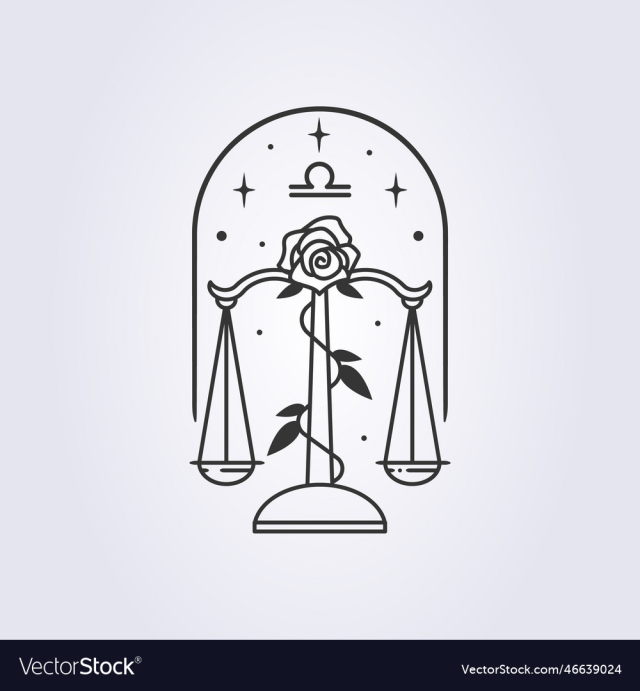 libra zodiac astrology horoscope line art