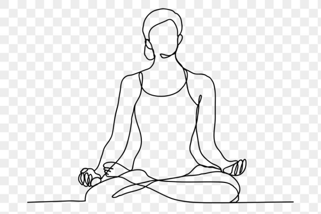 Lifestyle png line art, yoga | Free PNG Sticker - rawpixel