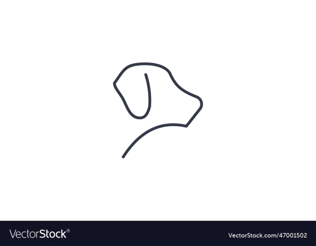 linear dog silhouette dog logo icon