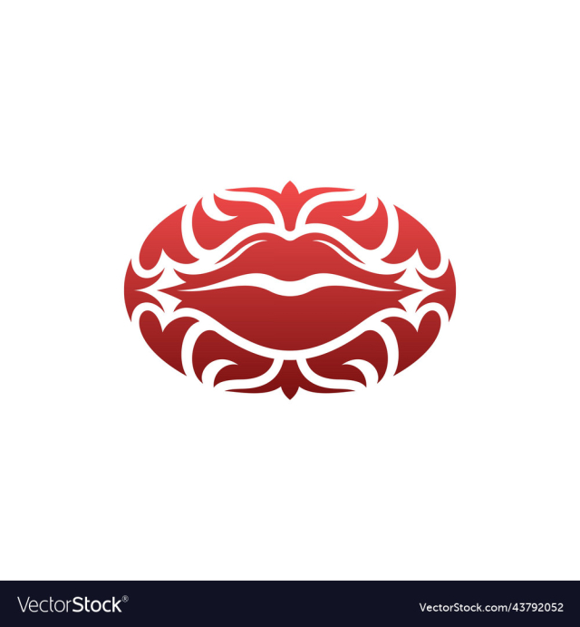 lips luxury ornament abstract creative logo