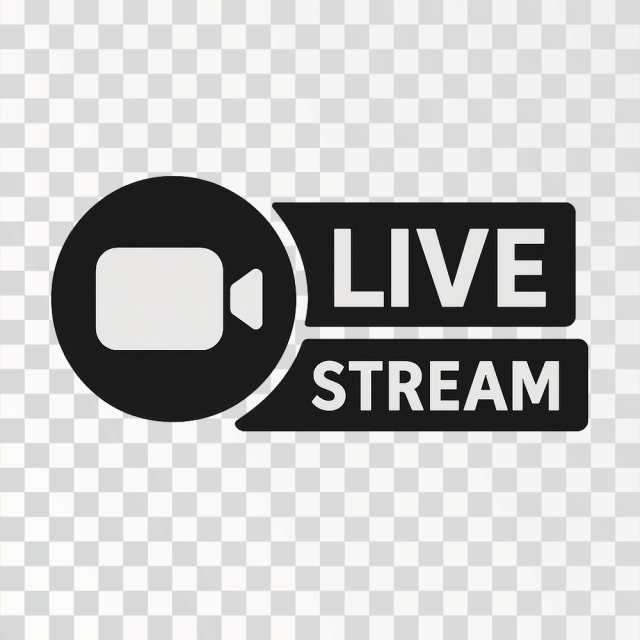 Live Stream Icon with Camera Symbol