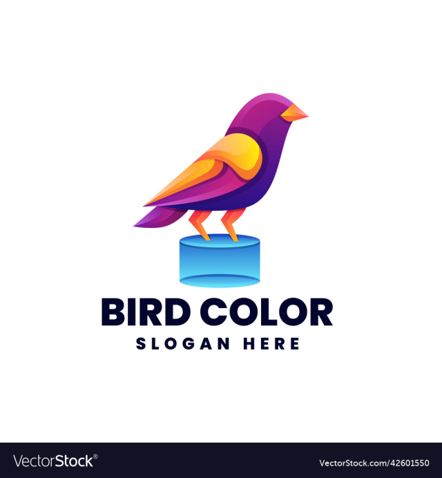 logo bird gradient colorful style