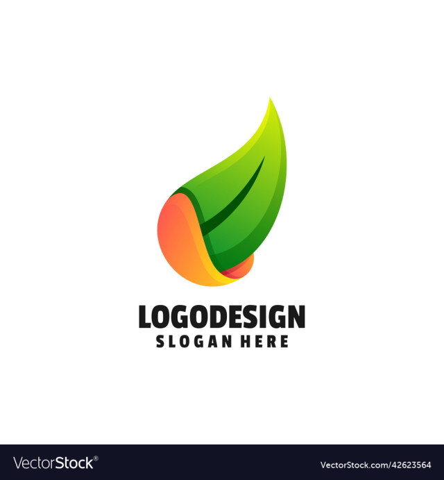 logo green leaf gradient colorful
