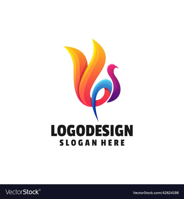 logo peacock gradient colorful style