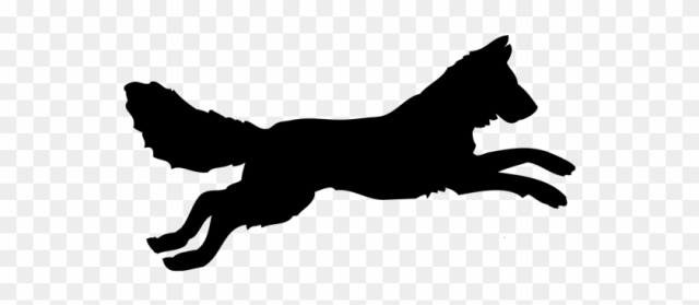 Lone Wolves Creative - Wolf Jumping Silhouette Png