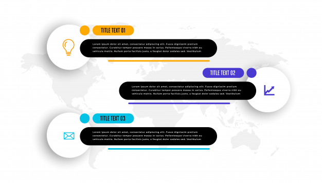Lower third style three business infographic template Free Vector