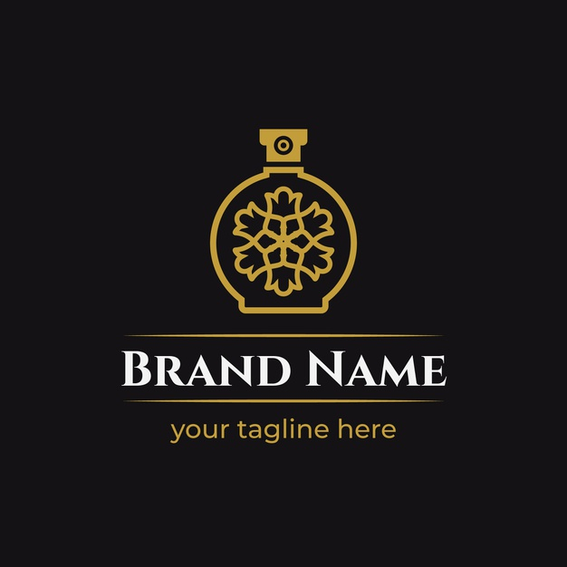 Luxury floral perfume logo Free Vector