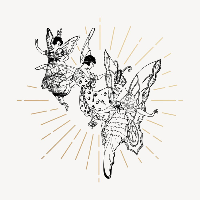 Magical fairies drawing, vintage fairy | Free PSD Illustration - rawpixel