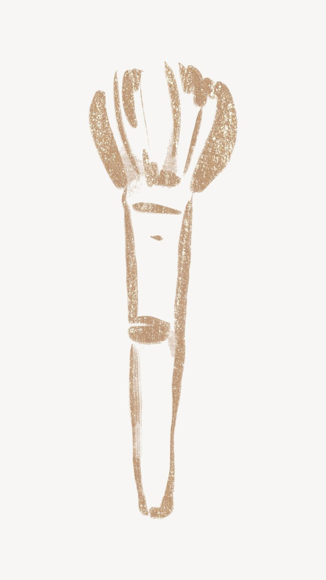 Makeup brush collage element, gold | Free Photo - rawpixel