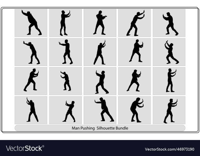 man pushing silhouetteman pushing bundle