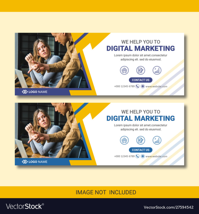 Marketing facebook banner template design vector image