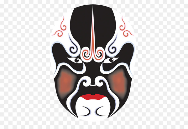 Mask Kabuki Peking opera Chinese opera Costume - Black mask pattern