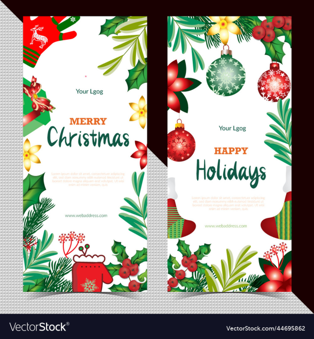 merry christmas vertical banner template