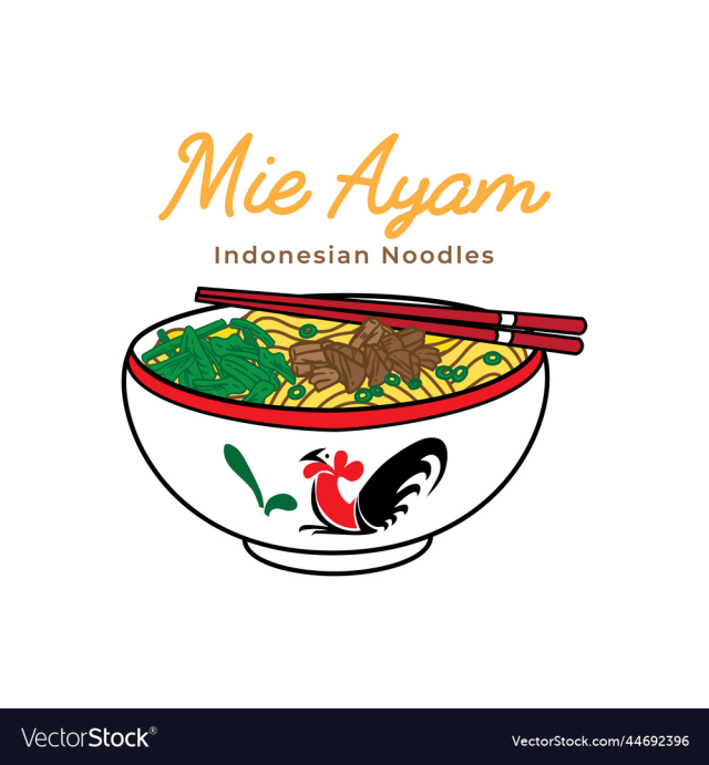 mie ayam chicken noodles on bowl