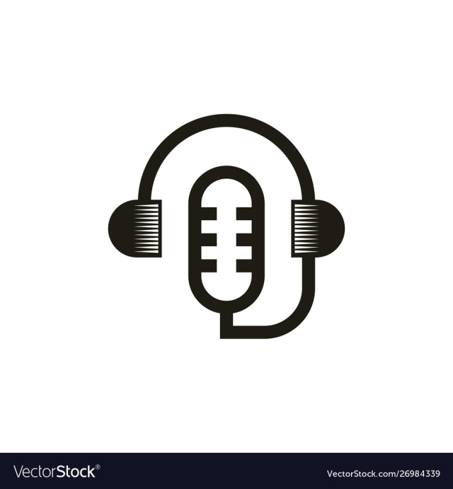 Minimalist podcast logo design vector image
