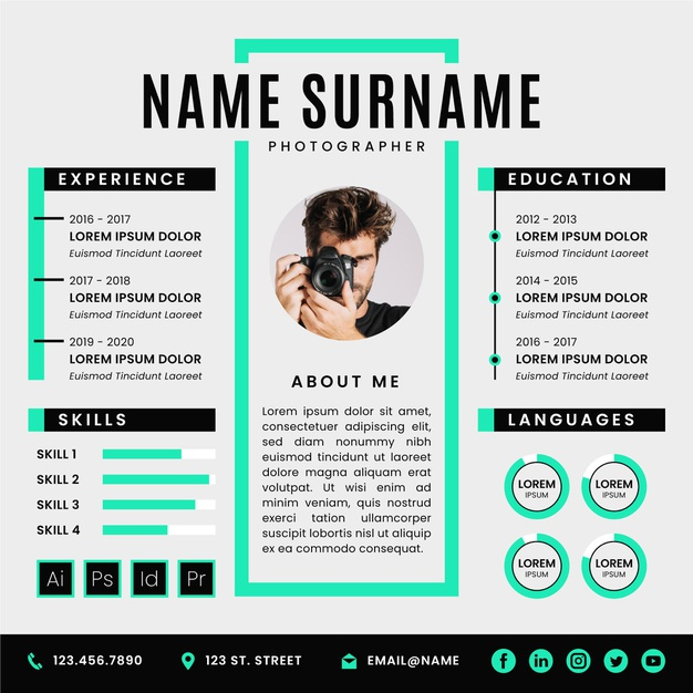 Minimalist professional cv template Free Vector