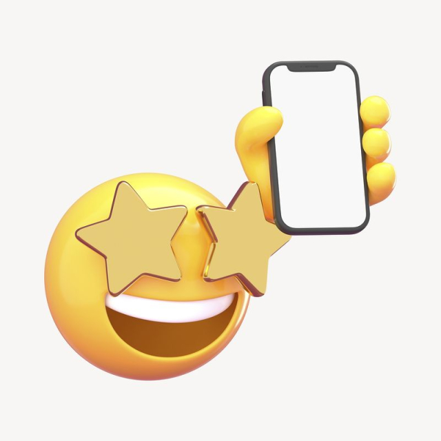 Mobile screen mockup, 3D emoticon | Free PSD Mockup - rawpixel