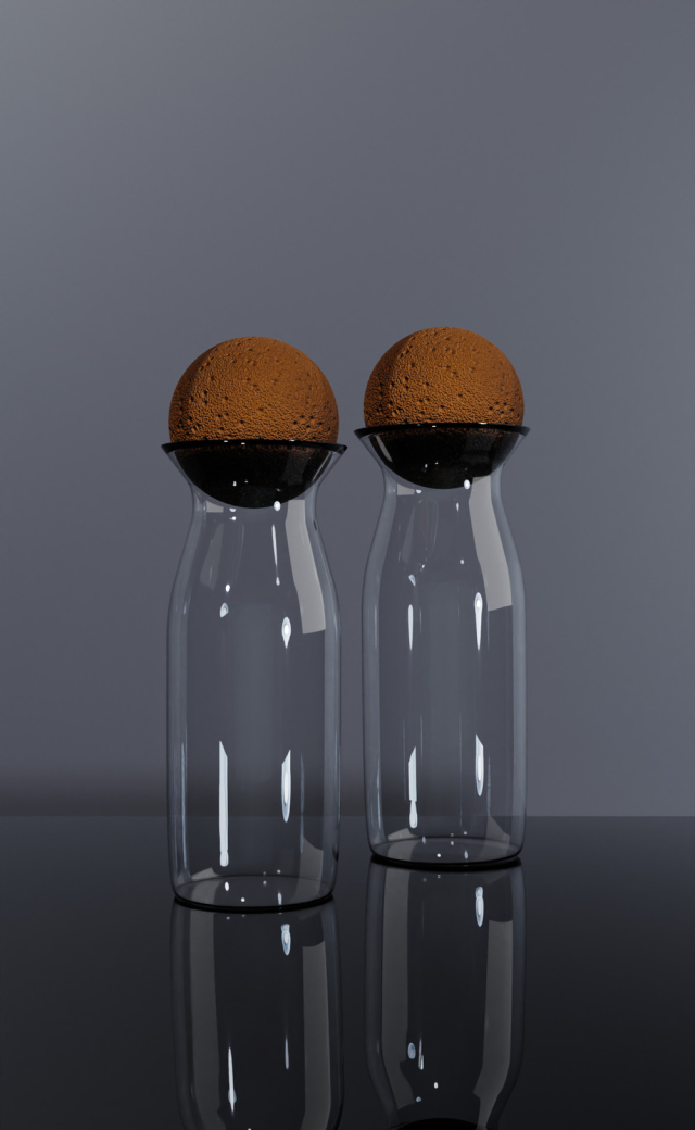 Modern Decorative Glass Bottles with Cork Tops