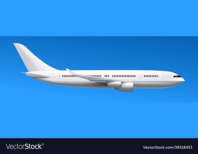 modern passenger jet airplane side view eps 10