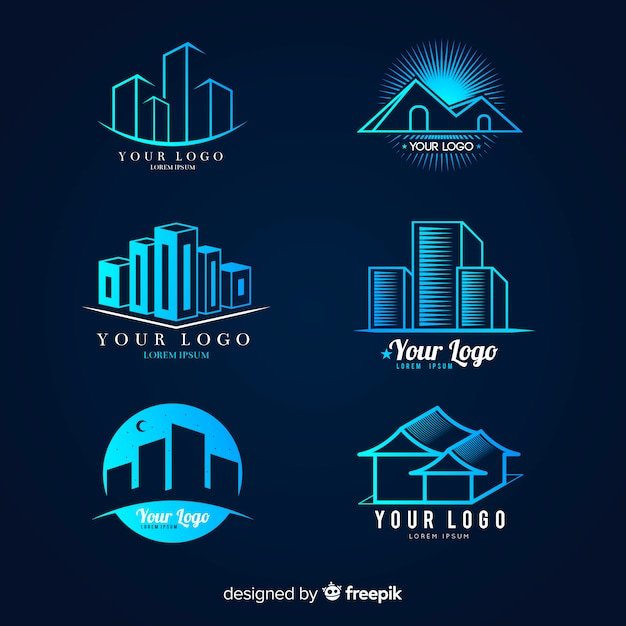 Modern real estate logo collection