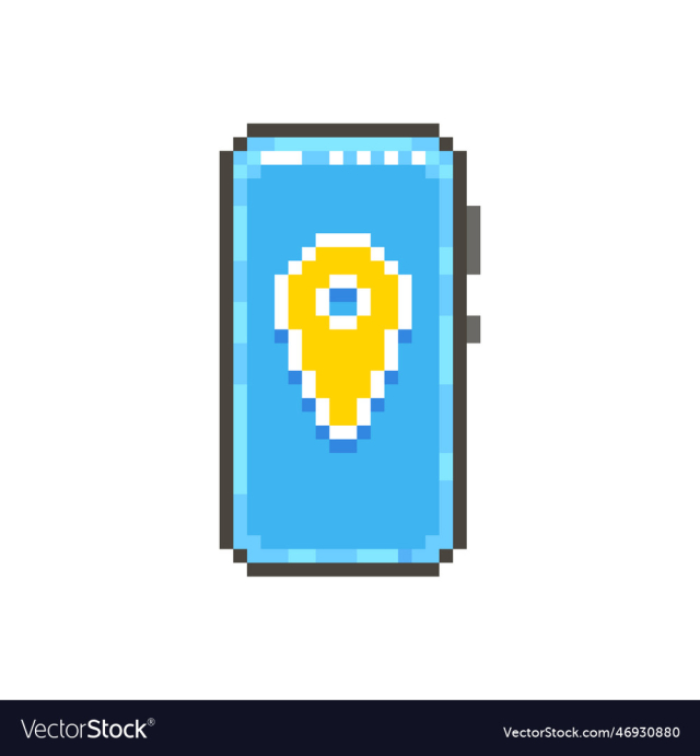 modern smartphone with navigator marker