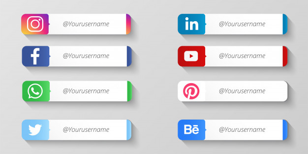 Modern social media lower thirds Free Vector
