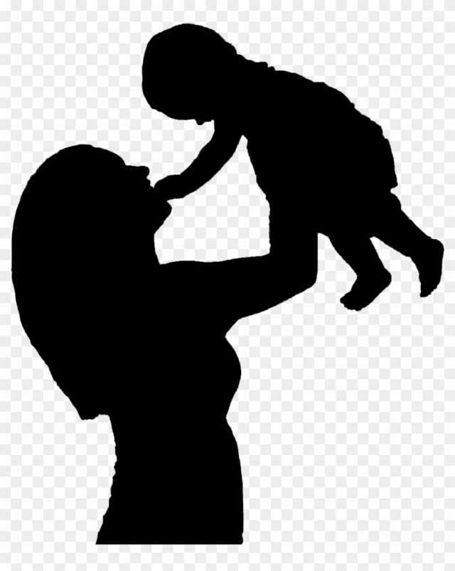 Free: Mother Child Silhouette Clip Art - Mother Holding Baby Silhouette Png  - nohat.cc