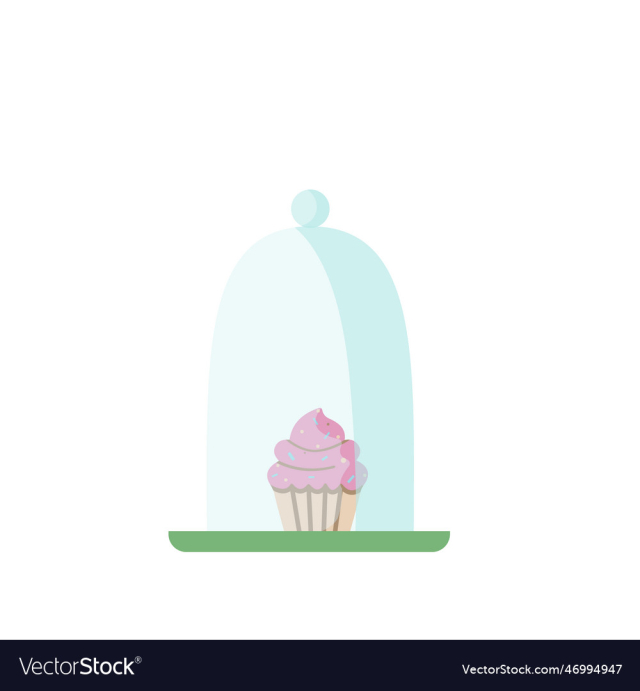 muffin in stands with glass dome lid