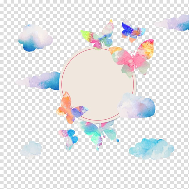 Multicolored butterfly , Butterfly Euclidean Watercolor painting, decorative butterfly transparent background PNG clipart