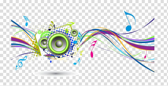 Multicolored music illustration, Background music , Colorful music background music symbol transparent background PNG clipart