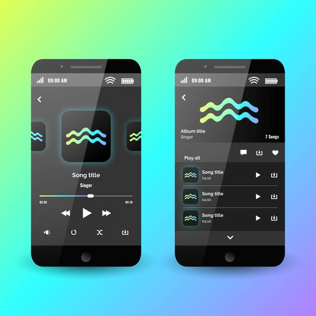 Free: Music player app interface concept Free Vector - nohat.cc