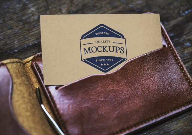 Name card mockup in a wallet | Free PSD Mockup - rawpixel