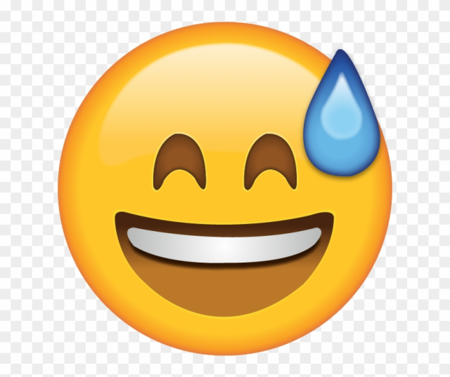 Nervous Sweating Emoji For Kids - Smile With Sweat Emoji