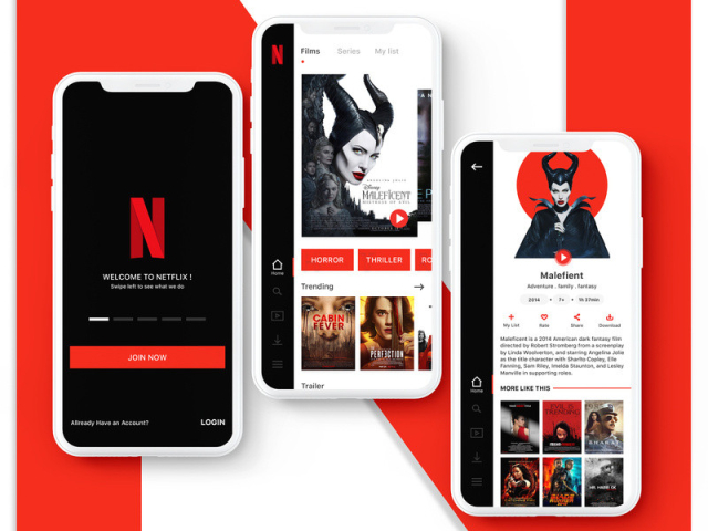 Netflix Redesign App - PSD template