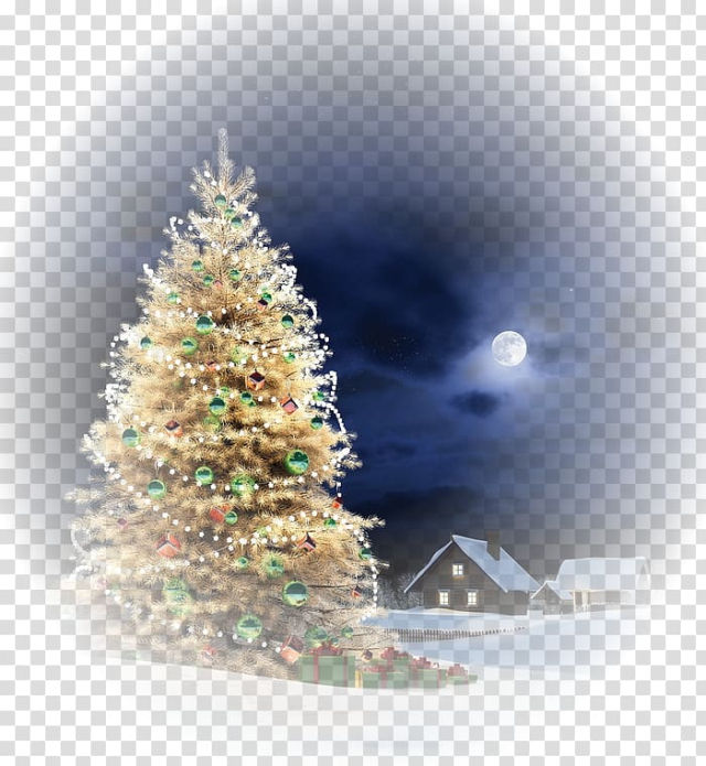 New Year Christmas card Holiday Gift, winter landscape transparent background PNG clipart