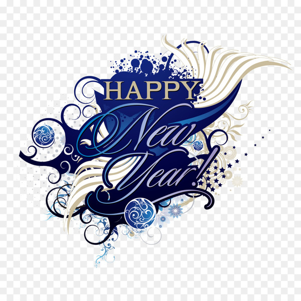 New Years Day New Years Eve Clip art - Happy New Year WordArt vector