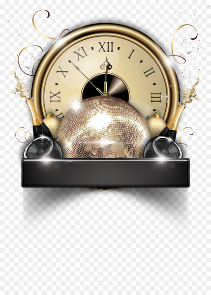 New Years Eve Flyer New Years Day Party - Gold Clock
